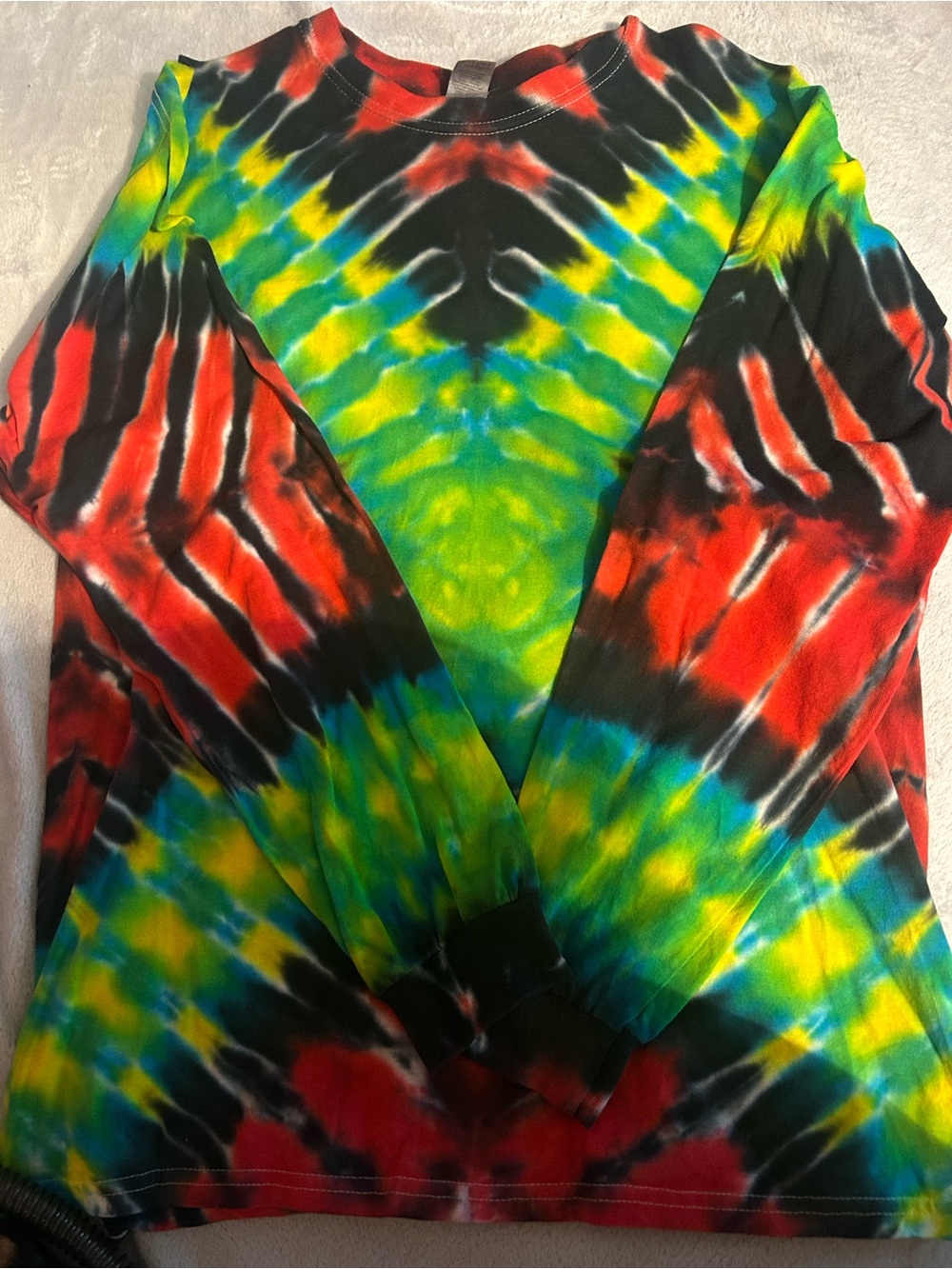 New vibrant hand Tie-Dye Long Sleeve Crewneck Top - LRG
